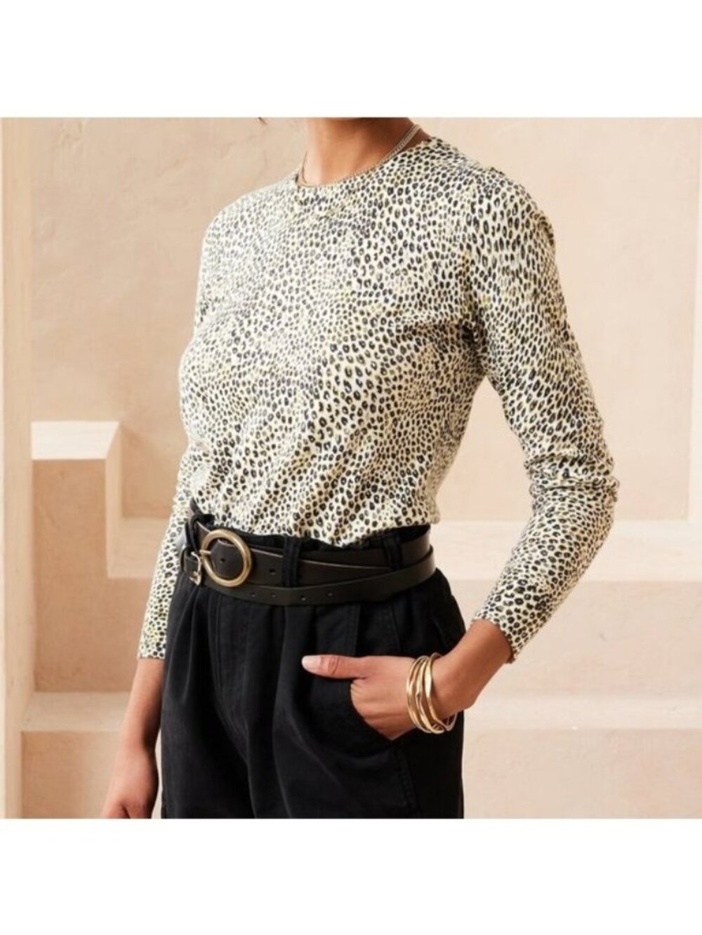 Banana Republic Forever Pullover Sweater in Leopard Print – Size S